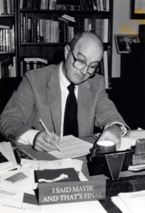 Bill Braker at his desk